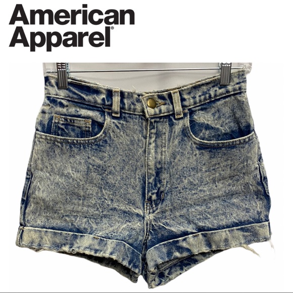 American Apparel High Waist Jean Shorts